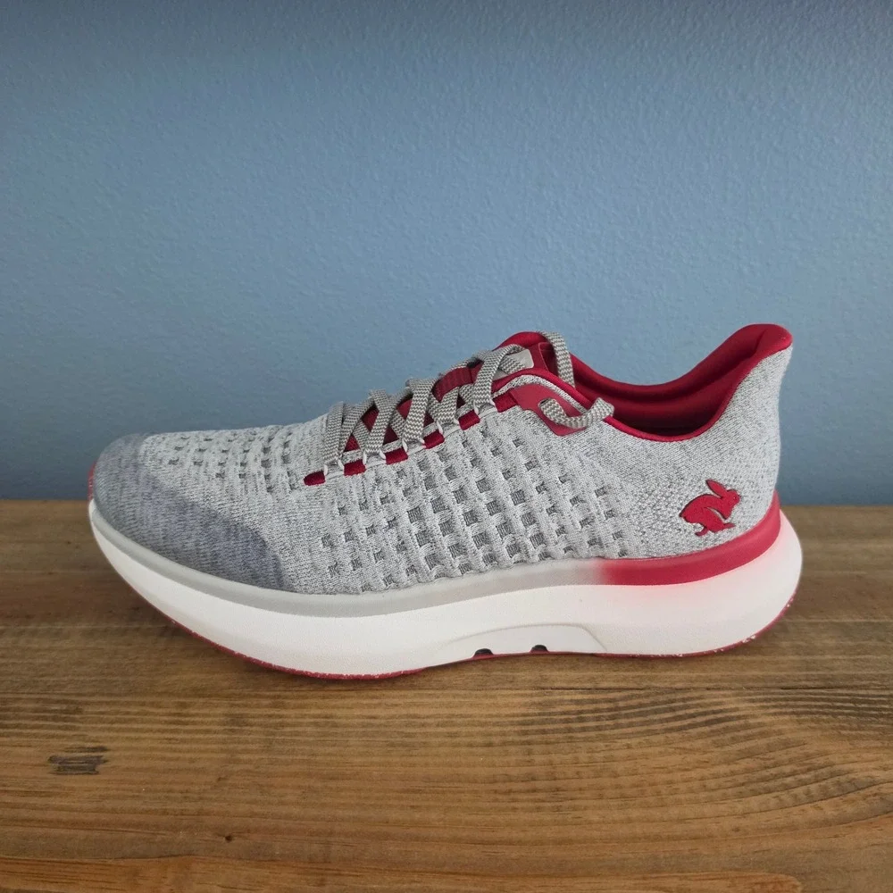 Rabbit Mens Dream Chaser Running Shoes Scarlet Sage Grey Knit‎ RMSDC-650 Size 11